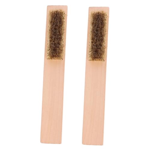 BELLIFFY 2-Piece Wooden Handle Brush for Skiing Board Snowboard Wax Removing Brush for Snowboard Wax
