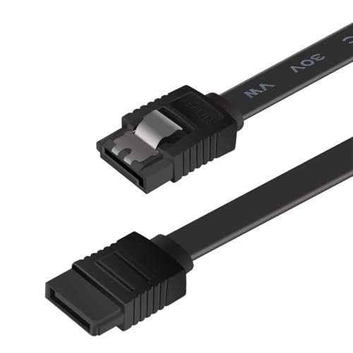 Cable SATA III 6Gbps Recto 18 pulgadas Negro