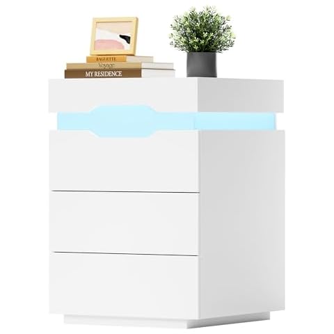 Furniwell LED Nightstand with Charging Station Cover