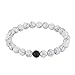 Produktbild RJGOPL Schwarz-Weiß-Stein 8mm Herren Armband Perle Armband Balance Frauen Beten Armband Edelstein Aura Yoga 19cm AS225