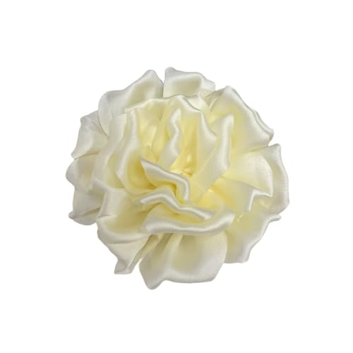 Image of Dainty Peony Rose Flower Brooches Lapel Pins Delicate Elegant Fabric Flowers Brooch Pin for Women Flower Corsage for Wedding Party Accessories Jewelry Gifts100mm