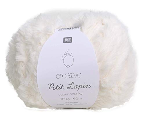 Pelote de fausse fourrure 'Rico Design - Creative Petit Lapin' Super Chunky Crème 100g 60 m