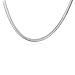 NINEWELL Men 925 Sterling Silver Plated Chain Necklace 22 inch Snake Bone Style