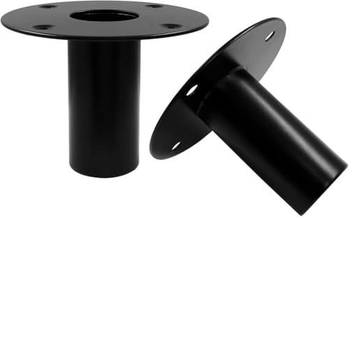 2 pcs Speaker Stand Top Bracket, Metal Speaker Mounts Hat, Studio Speaker Mount for Stand Pole (Black, 10.6 * 7.5CM)