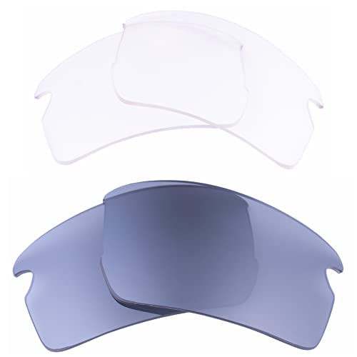 LenzFlip 2色セット Oakley Flak 2.0 アジアンフィット 偏光 透明 交換レンズ オークリー フラック 2.0 Asian Fit