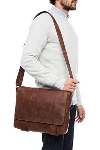Image of FRYE Men's Logan Messenger Bag, Cognac, One Size