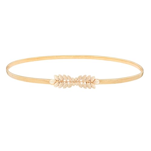 1Pcs Gold Belt, Gold Waist Chain Belt Women Skinny Metal Cinch Belts for Dresses Formal Jeans Shirt Elastic Pendant Chain Belts Body Decor Punk Hip Hop Accessories Birthday Gift for Friends Lover