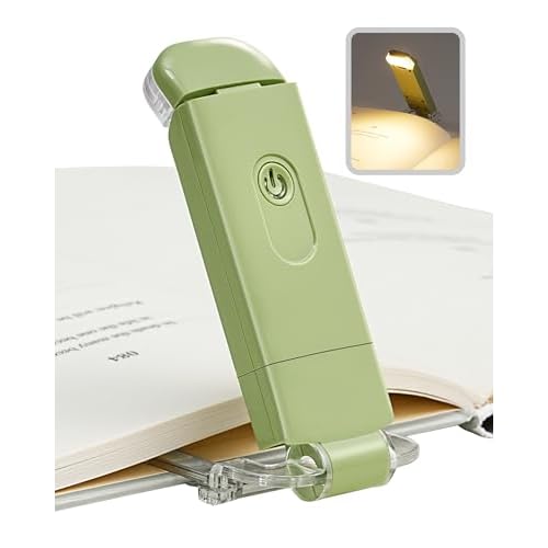 DEWENWILS USB Rechargeable Book Light for Reading in Bed, LED Book Reading Lights with Clip, Perfect for Bookworms, Kids, Warm White, Brightness Adjustable (Blue)