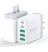 Amazon.com: 2Pack USB C Fast Charger Block,60W 5-Port USB Wall Charger ...