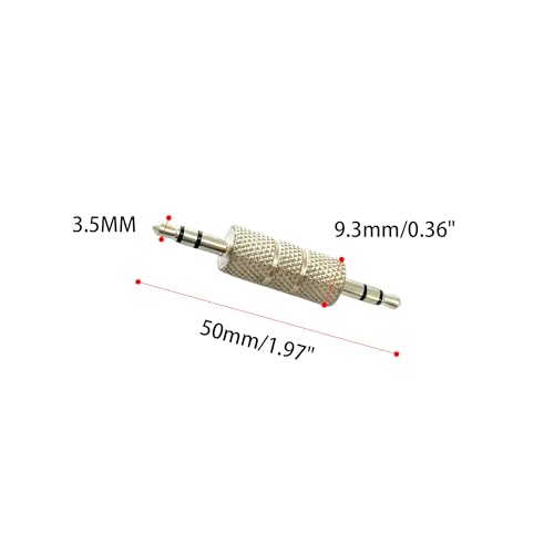 12 piezas adaptador de audio macho a macho 3.5mm miniatura 2