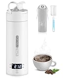 Portable Electric Kettle,450ML Electric Travel Kettle With 4 Smart Tempe Preset, Mini Tea Kettle Leakproof Coffee Cup with Clean Brush and Auto Shut-Off (L-1)