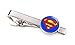 SharedImagination Classic Superman Cufflinks, Man of Steel Tie Clip Tack, Justice League Jewelry Cuff Links, Superhero Wedding Party Jewelry
