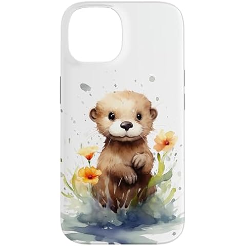 iPhone 14 Adorable Otter with Flowers Case Cover