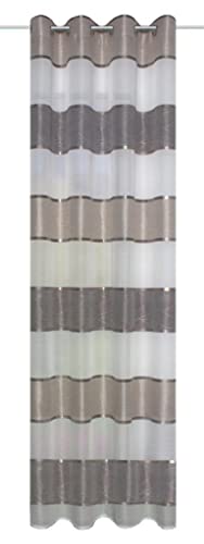 Home Fashion Eyelet Curtain, Fabric, Stone, 175 x 140 cm, 175 x 140 x cm - Image 3
