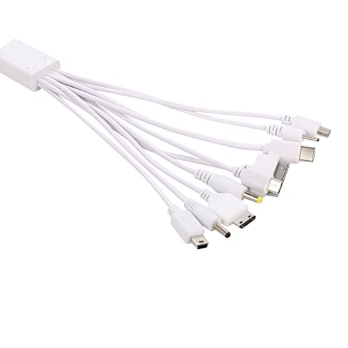 Cutwif AO012 10 In 1 Universal Multifunction Cable Fit Usb Charger Cell Mobile Phone Mp4 Zaf White thumb #1