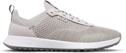 TRUE Linkswear All Day Knit 3 Breathable Lightweight Golf and Lifestyle Shoe for Men's with Stretch Knit Upper and Versatile Traction, Nimbus - 9