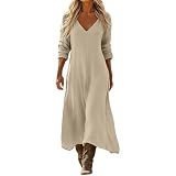 Boho Dresses for Women 2026 Long Sleeve Maxi Dress V...