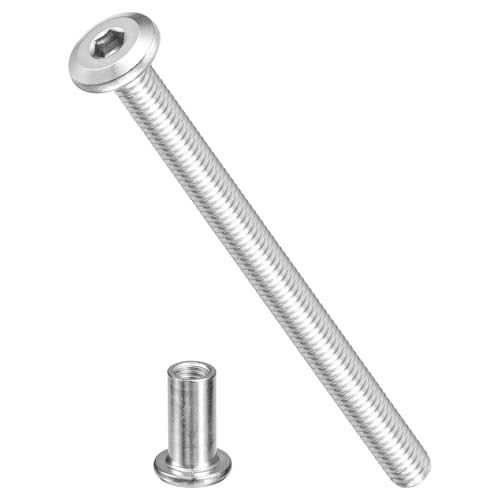 Image of METALLIXITY Crib Screws Replacement Set(M6-1x90mm) 20Pcs, Stainless Steel Connector Bolts M6 Screw Barrel Nuts Binding Screws, for Chair Cabinet Bed, Silver