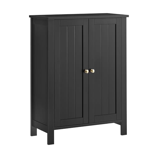 Image of VASAGLE Bathroom Floor Storage Cabinet,2 Adjustable Shelves,Ink Black | Bathroom Storage Unit, 23.6 inchL x 23.6 inchW x 31.5 inchH, HELAN Collection UBCB060B01