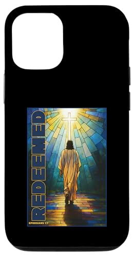 イエス・贖われたエペソ人への手紙1:7 ステンドグラス クリスチャン スマホケース iPhone 12/12 Pro 用