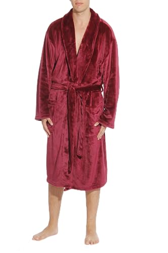 #followme 46901-BUR-XXXL Velour Robe/Robes for Men