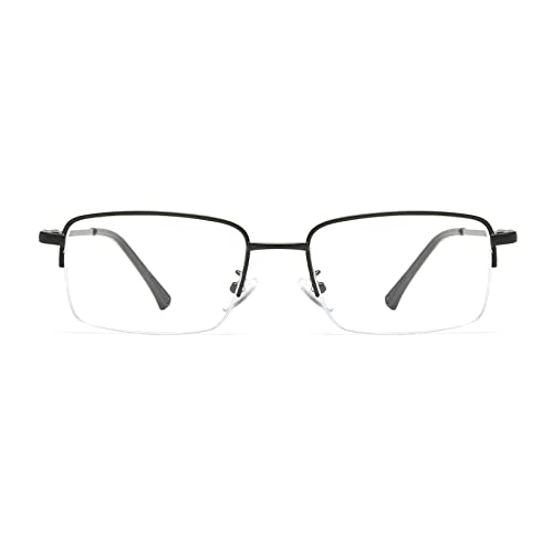 Image of LJCZKA Half Rimless Blue Light Blocking Glasses Women Men Fresh Rectangle Computer Business Glasses