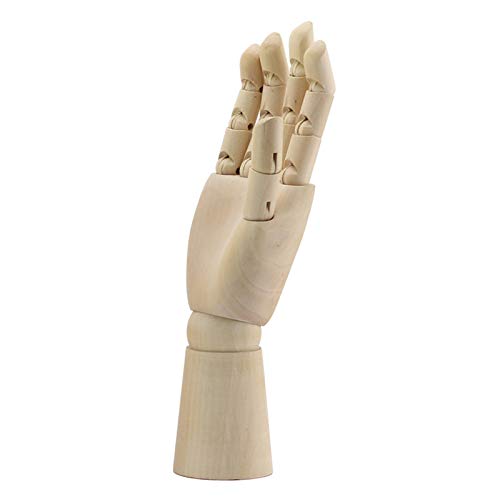 XLKJ Mano de Madera Modelo, Mano Derecha de Madera Movible, Maniquíes de Dibujo con Dedos Flexibles para Arte Alternativos