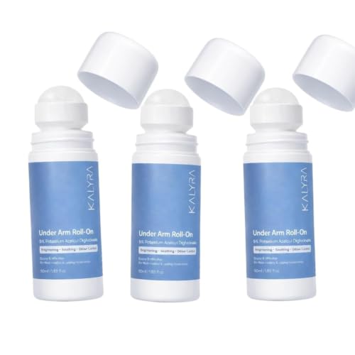 Image of Kalyra Underarm Roll-On Deodorant, 5% Potassium, Brightening, Odour Control & Smooth Skin, for Men & Women Pack 3