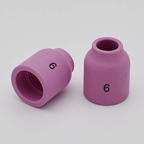 Image of 10PK TIG Gas Lens Alumina Nozzle 53N60 6# 3 /8 inch For SR WP- 9 /20 & 17 /18 /26 | 10PK TIG Gas Lens Alumina Nozzle Ceramic Cup 53N60 6# 3 /8 inch For PTA SR DB WP 9 /20 & PTA SR DB WP 17 /18 /26 TIG Welding Torch