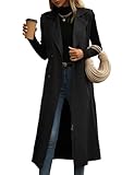 IDEALSANXUN Long Vest for Women Sleeveless Blazer 2025 Trench Coats Spring Fall Business Casual Outfits Office Work Dressy Jackets, Black, S