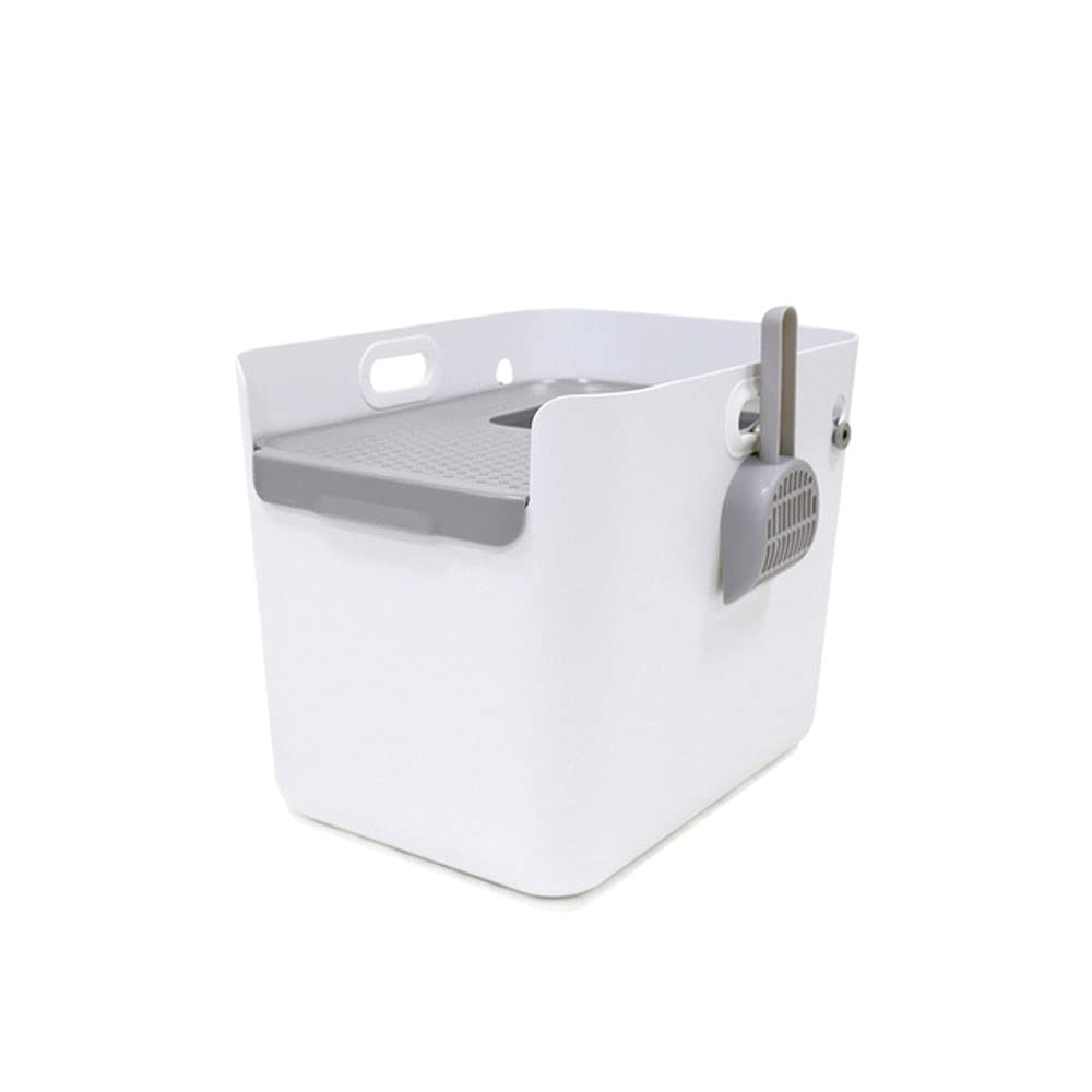 Cajas de Arena Clamshell Cable Capa Caja DE Lacker Super Grande Semi-COMPRESTORIO Space Top-INTERMENTE con EL Inicio DE ARENAJE con LA Pala Arenero ​Gatos (Color : White)