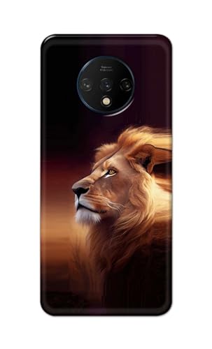 Image of PRINTFIDAA Printed Hard Back Cover Case for OnePlus 7T Back Cover (Danger Lion) -112