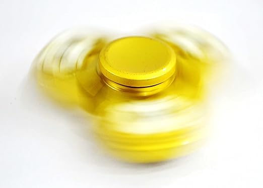 Premsons® Hand Spinner Desk Toy - High Speed Smooth Finger Spin Sensory Fidget Stress Relief Game Play for Kids & Adults - Birthday Party Gift - Metal - Gold 3