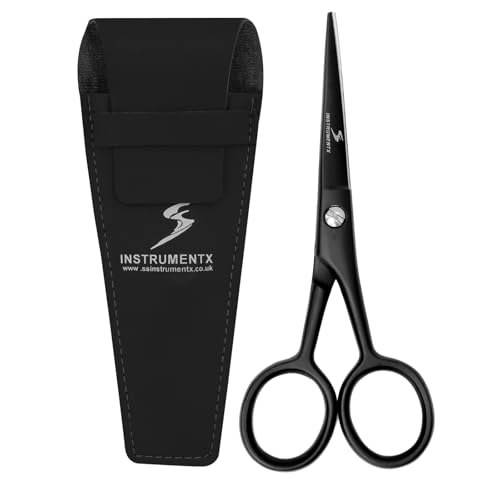 INSTRUMENTX Beard and Moustache Scissors - Black