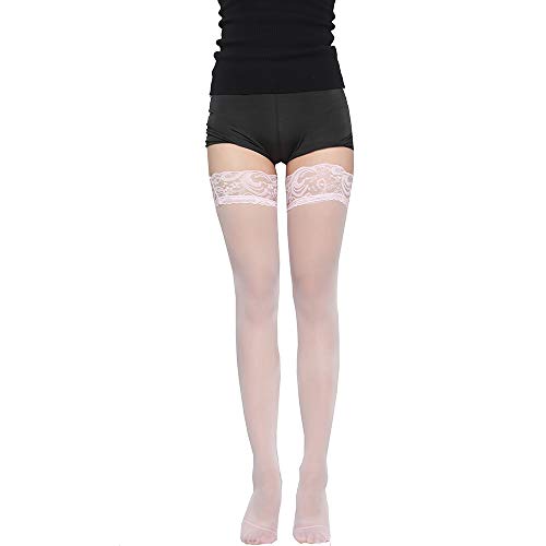 Image of KACOLOR Lace Top Thigh High Stockings with Antiskid Silicone Silky Sheer Stay Up Pantyhose Hosiery for Women