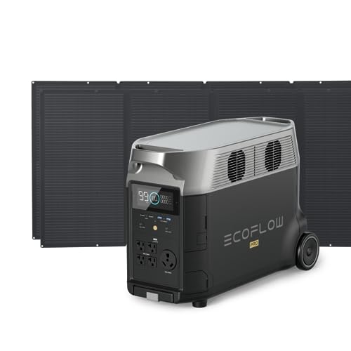 EF ECOFLOW Solar Generator 3.6KWh DELTA Pro with 2X400W Portable Solar Panel, 23% High Efficiency, 5 AC Outlets, 120V/3600W, for Home Backup Outdoors Camping RV Emergency