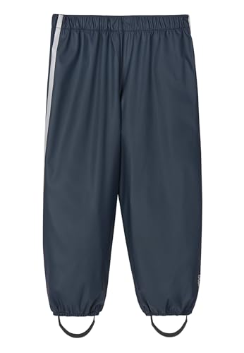 Reima - Oja Regenhose Kinder - wasserdichte Matschhose für Jungen und Mädchen mit elastischem Bund, verschweißten Nähten, reflektierenden Details, abnehmbaren Fußschlaufen - Navy, 122