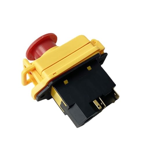 URUJAMOY Interruptor electromagnético de 4/5 Pines, 110 V, 220 V, botón pulsador de reinicio momentáneo de Encendido y Apagado con Cubierta YCZ3-C, reemplazo KJD17, 1 Unidad(YCZ3-C,4 Pins_220V)