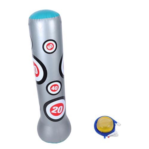 Mikikit 1pc Inflatable Boxing Post Fitness Sandbag for Boys and Girls Tumbler PVC Material Indoor/Outdoor Exercise Plaything Random