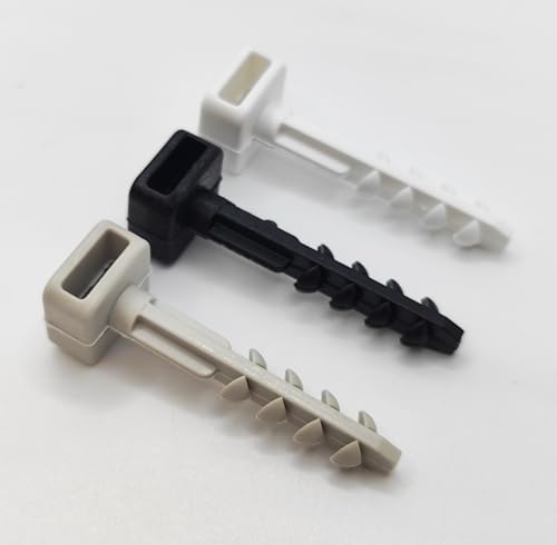 Gabex® 100 bis 1000 Stück Dübelstecknagel 6x40 mm Dübel für Kabelbinder bis 9 mm Breite (100 Stück, schwarz)