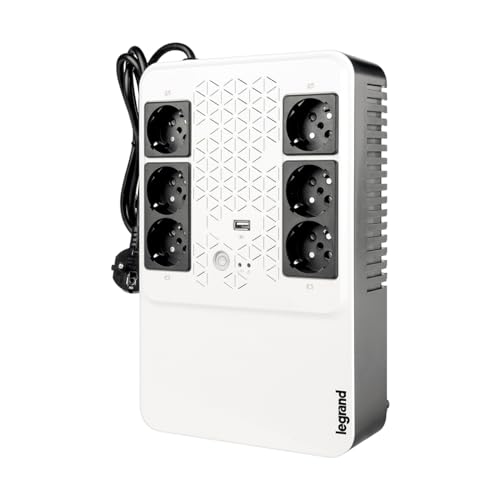 LEGRAND | UPS Keor Multiplug 800 FR, Onduleur Monophasé Avec 6 Prises, Protection Contre Les Surtensions, Autonomie De 10 À 15 Minutes