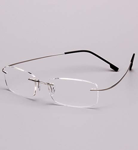 Poxas Memory Titanium Frameless Lightweight Reading Glasses Hingeless Flexibled Frames for Mens Womens4