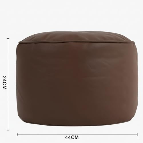Image of Premium Faux Leather Footstool /Footrest /Pouffe | EPS Beans Filled | Ready to Use | Soft Cushioned Ottoman | Durable Leatherette Finish | Living Room, Bedroom & Office Color- (Brown)