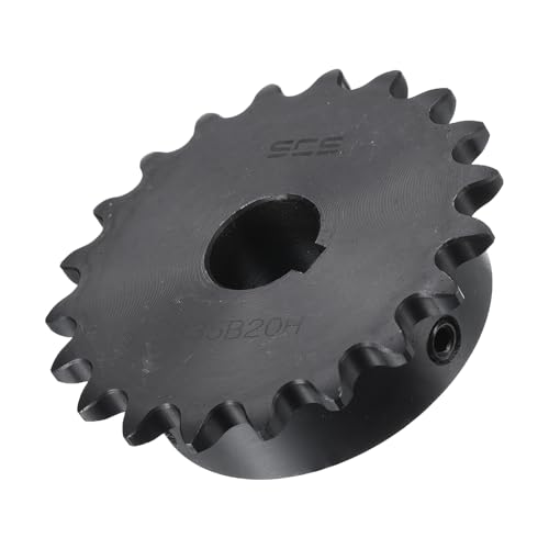 Image of uxcell #35 Chain Roller Sprocket B Type, 5 /8 inch Bore 20 Tooth Single Strand Chain Sprocket, Carbon Steel, Keyway with Set Screws