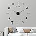 VIVILINEN Große DIY Wanduhr Rahmenlos Modern Mute 3D Spiegel Aufkleber DIY Uhr Heim- und Bürodekoration
