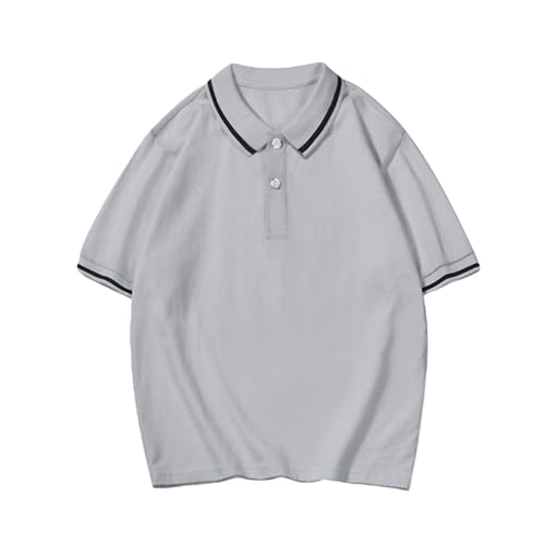 Camiseta para niño 128 Uni, polo para niños, color blanco, holgado, camiseta de ocio, elegante, holgada, camiseta de senderismo, elegante, camiseta deportiva elástica, camiseta moderna de verano