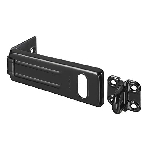 Master Lock 704EURDBLK Moraillon pour Verrouillage de Porte Extérieure, 11 x 4,4 cm, Noir