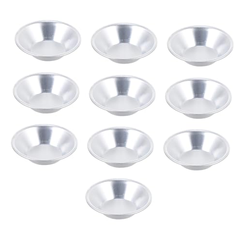 Homoyoyo 10pcs Aluminum Alloy Egg Tart Moulds Tartlet Baking Tools High-Temperature Resistant Kitchen Accessory for Homemade Pies Cupcakes Desserts