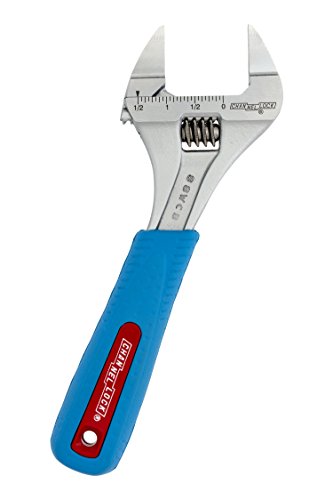 Channellock 8SWCB Slim Jaw 8-Inch WideAzz Adjustable Wrench | 1.5-Inch Jaw Capacity | Precise Design Grips in Tight Spaces | Measurement Scales for Easy Sizing of Diameters | CODE BLUE Comfort Grip