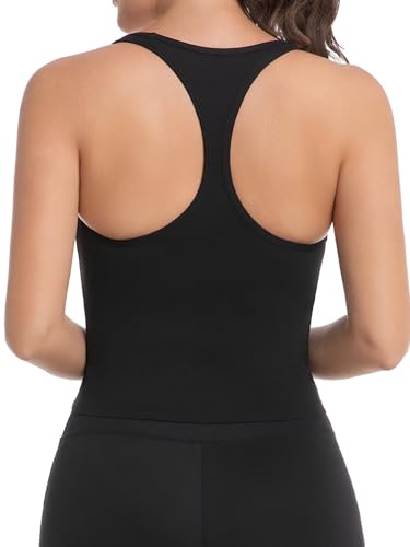 Racerback Workout Tank Tops for Women with Built in Bra Tight Sleeveless Running Yoga Gym Shirts 2025 Summer Clothes